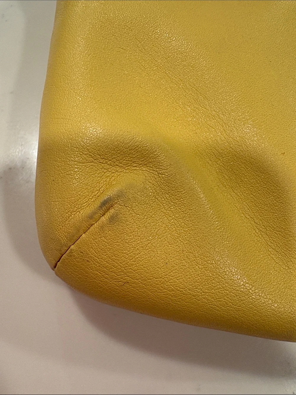 Coach Yellow Leather Wristlet Clutch with Gold Hardware